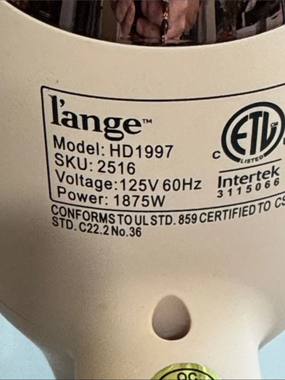 Lange HD1997 Hair Dryer in Blush Pink with Rose Gold Trim Works